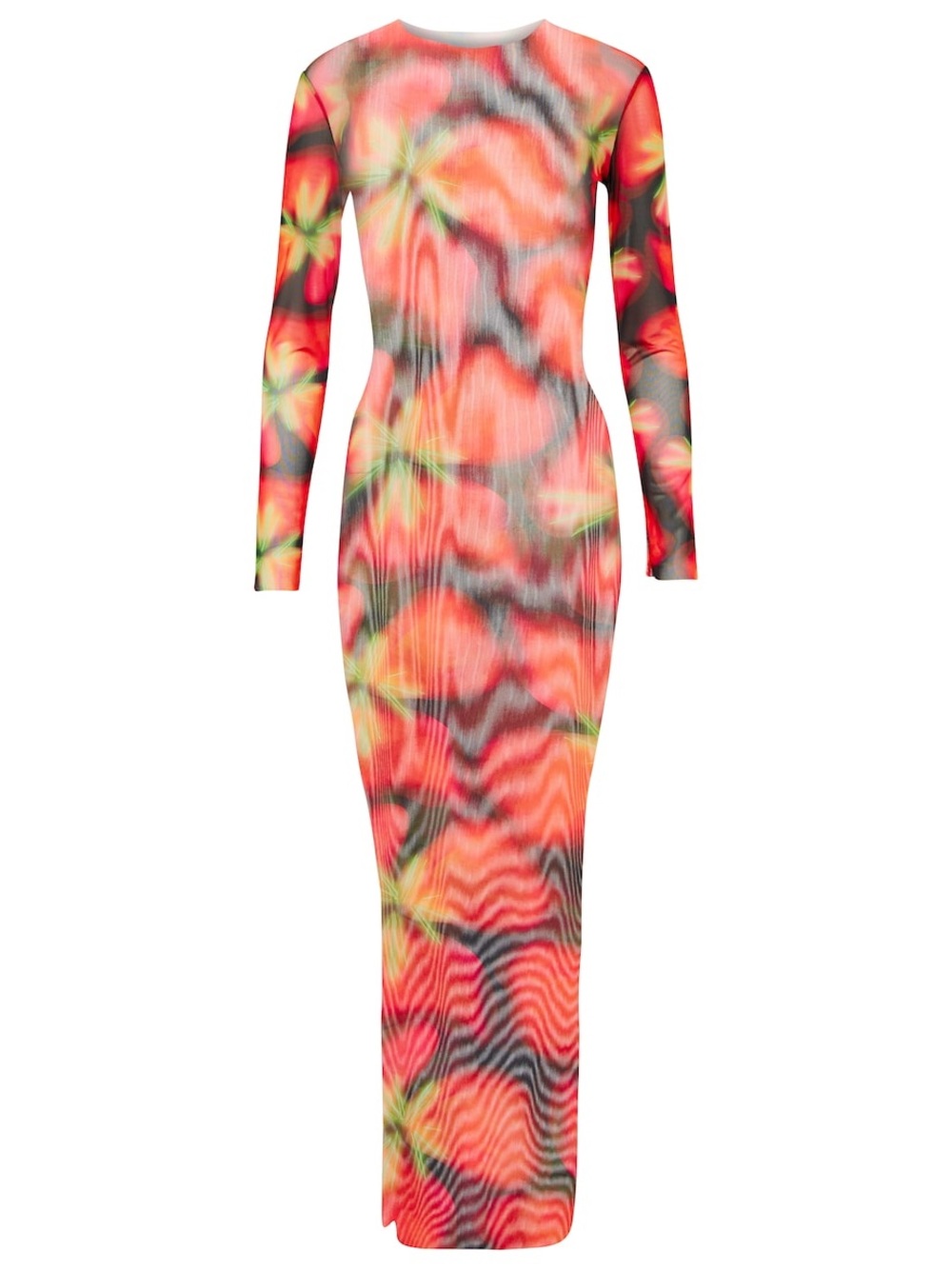 Louisa Ballou High Tide printed mesh dress in red size XS